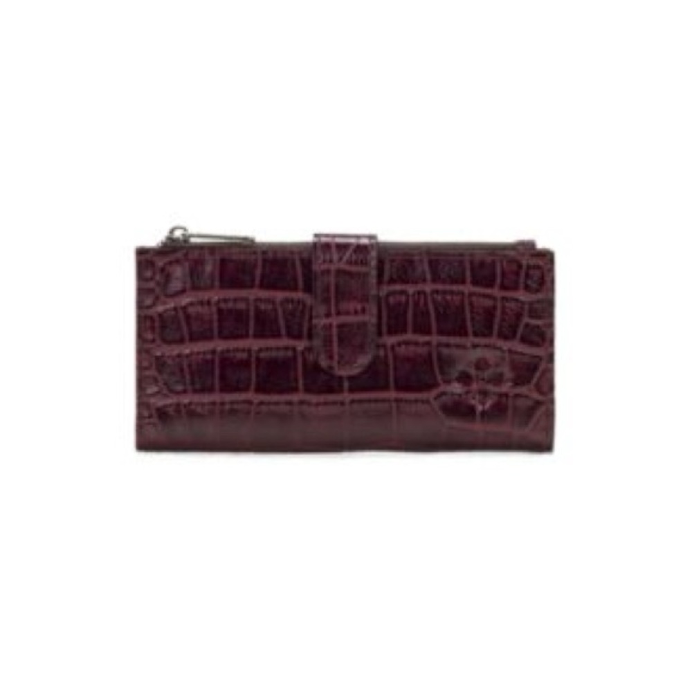 Patricia Nash Burgundy Crocodile-Embossed Wallet